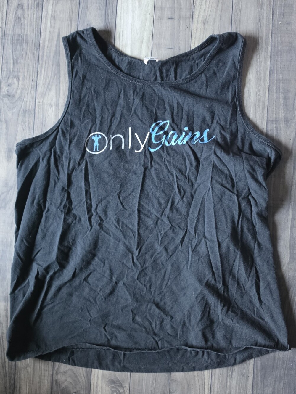 Men’s Black Graphic Tank Workout Top